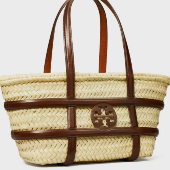 Tory Burch Ella Raffia Straw Basket Tote MSRP$395 Holiday Vacation Sensation ! - Picture 4 of 12